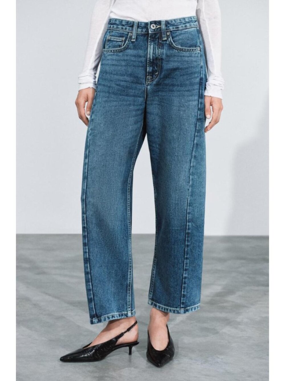 ZARA ZW COLLECTION MID-RISE ANKLE RELAXED JEANS 1934/240/427